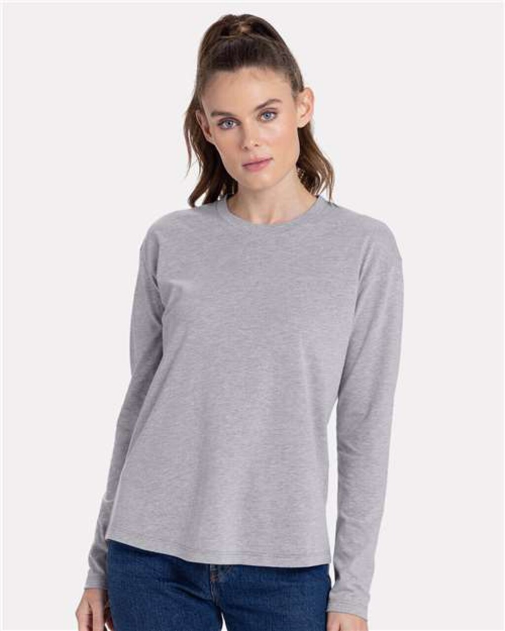 Next Level® Women's Cotton Relaxed Crewneck Long Sleeve T-Shirt